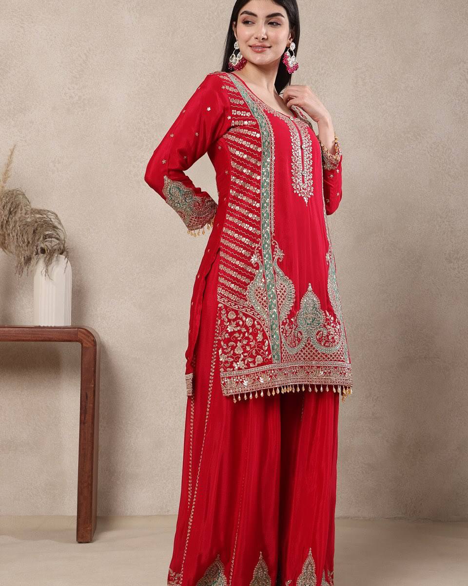 The Sovereign Crimson Sharara Set